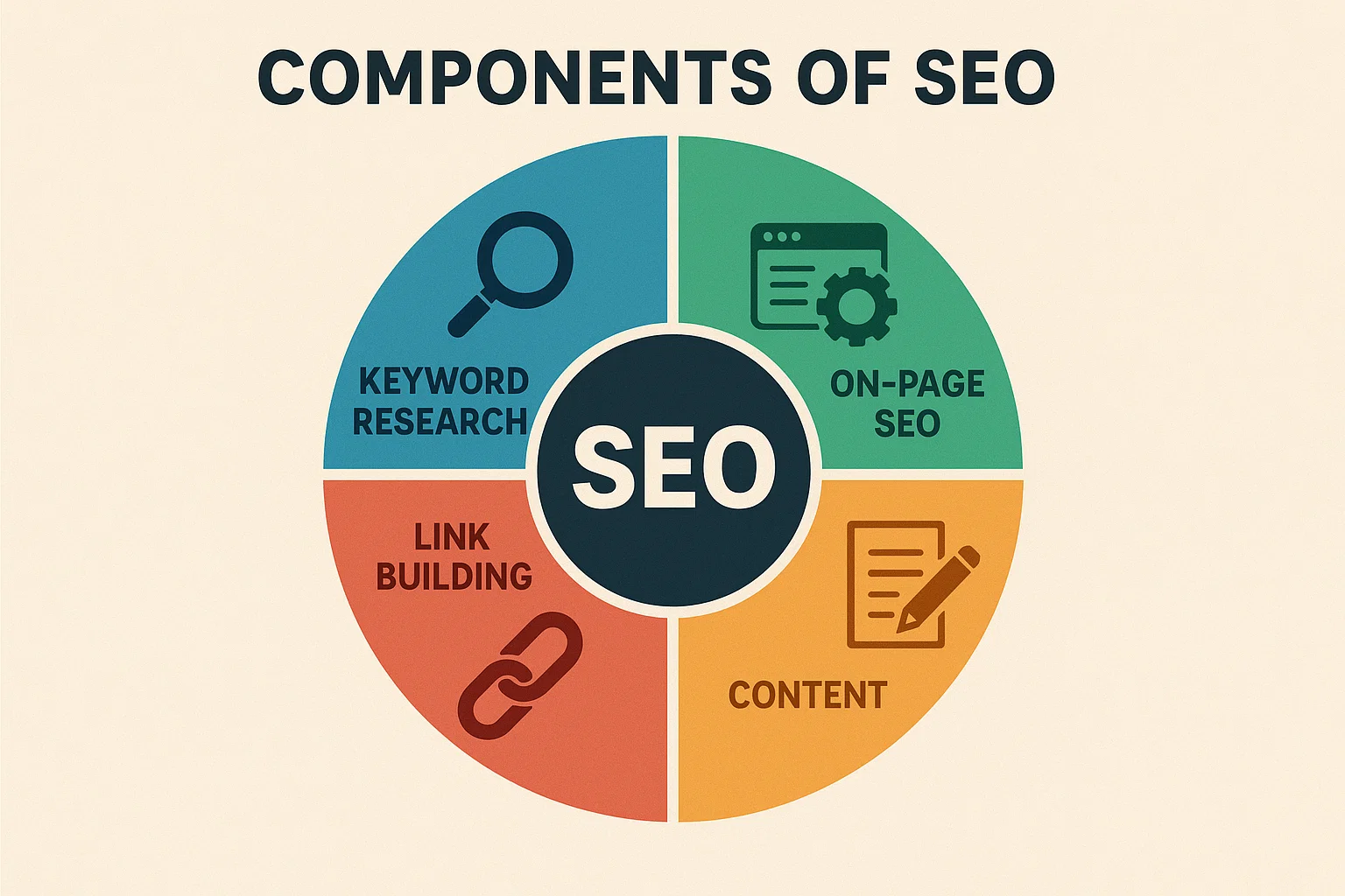 Infographics on component of seo